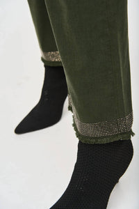 Joseph Ribkoff - Straight Pants With Frayed Hem