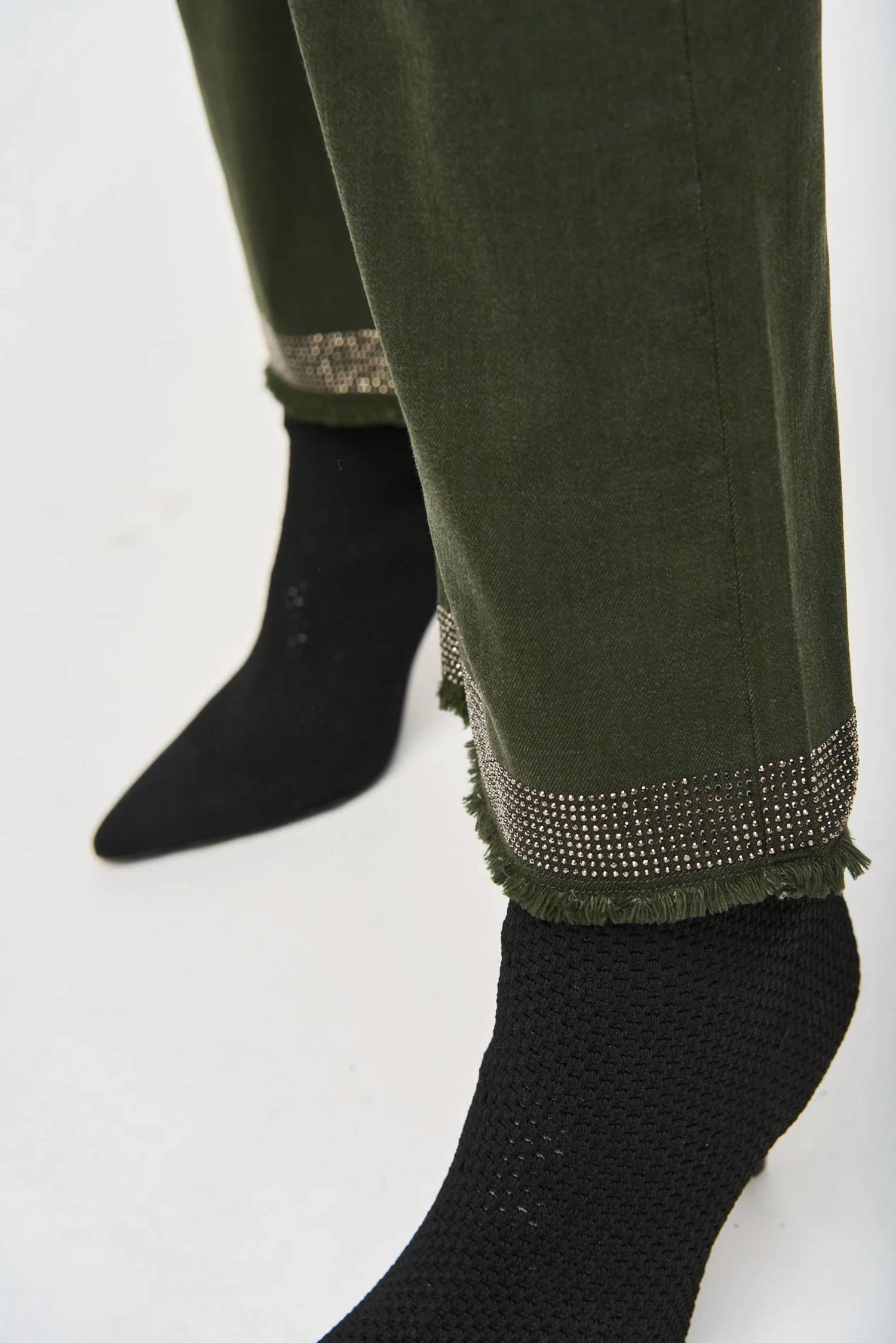 Joseph Ribkoff - Straight Pants With Frayed Hem