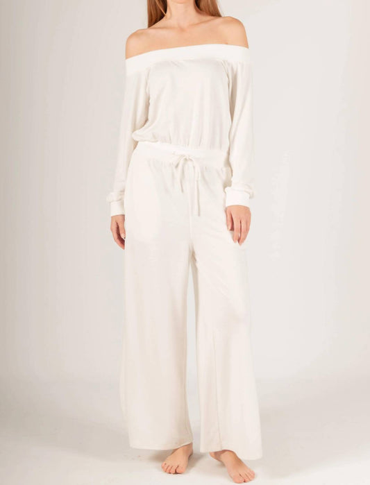 Before You - French Terry Off Shoulder Jumpsuit