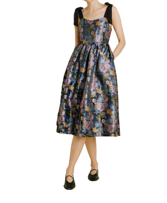 Aureum - JACQUARD MIDI DRESS W/ TIES