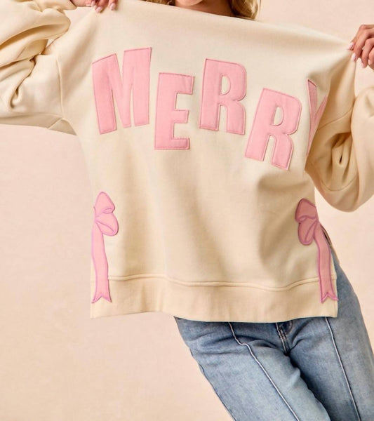 Bibi - Merry Bow Fleece Sweatshirt