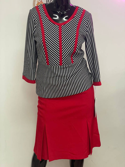 Tally Taylor - Women's 2 Piece Stripe Skirt Suit
