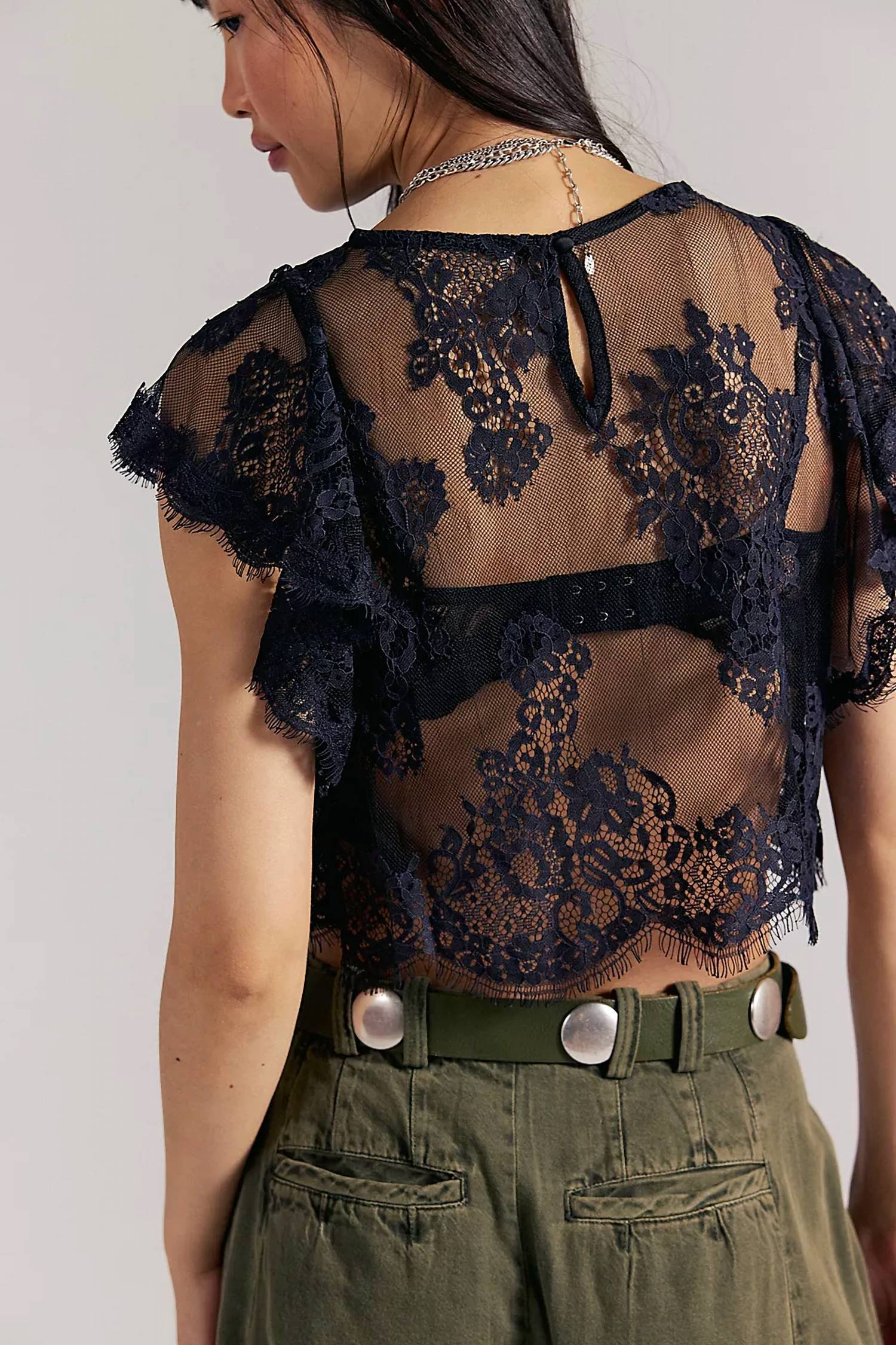 Free People - Lunar Ash Lace Top
