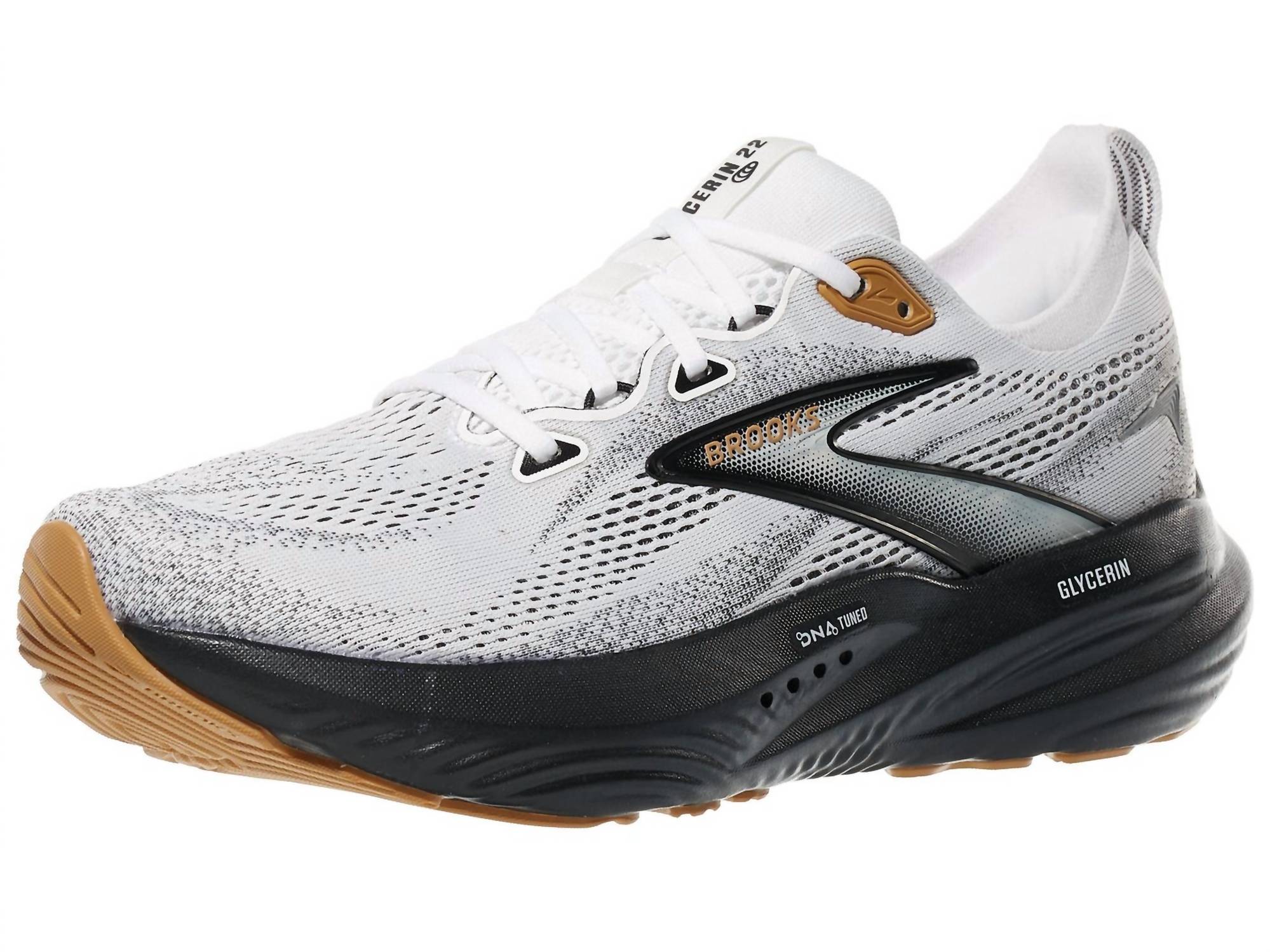 BROOKS Men's Glycerin Gts 22 Running Shoes in white grey black 3 - men's shoe