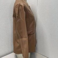 BYRD Women's Sierra Lightweight Button Snap Varsity Jacket in brown - women's jacket - view 4