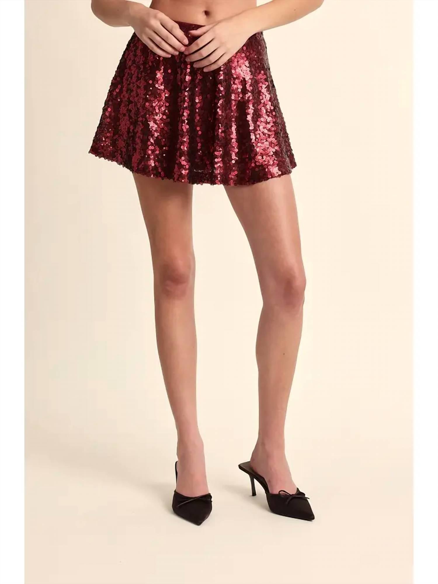 Sky To Moon - Sequined Mini Skort