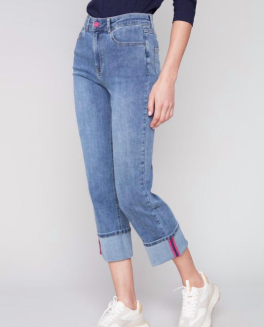 Charlie B - C5502-431A - Stretch Denim Wide Leg Pants