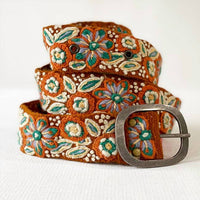 Jenny Krauss - Women's Ground Cover Floral Embroidered Wool Belt