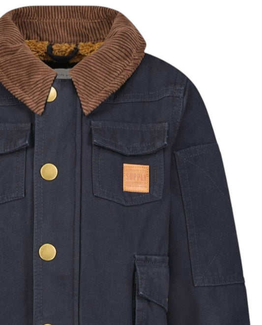 London Fog - Toddler Boys Button-front Collared Utility Barn Coat