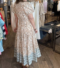 ELAN Whimsy Floral Maxi Dress in sky blue - women's dress - alternate view