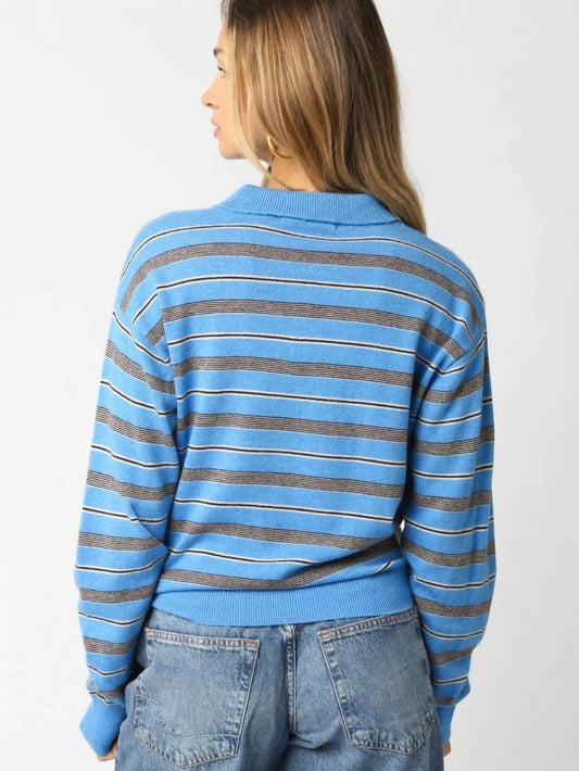 Olivaceous - Striped Knit Top