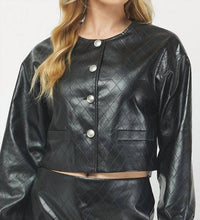 needii Chloe Quilted Leather Jacket in black - women's jacket - detail view
