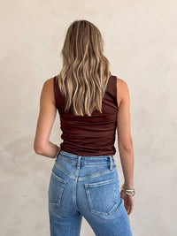 Miss Love - Ruched Square Neck Top