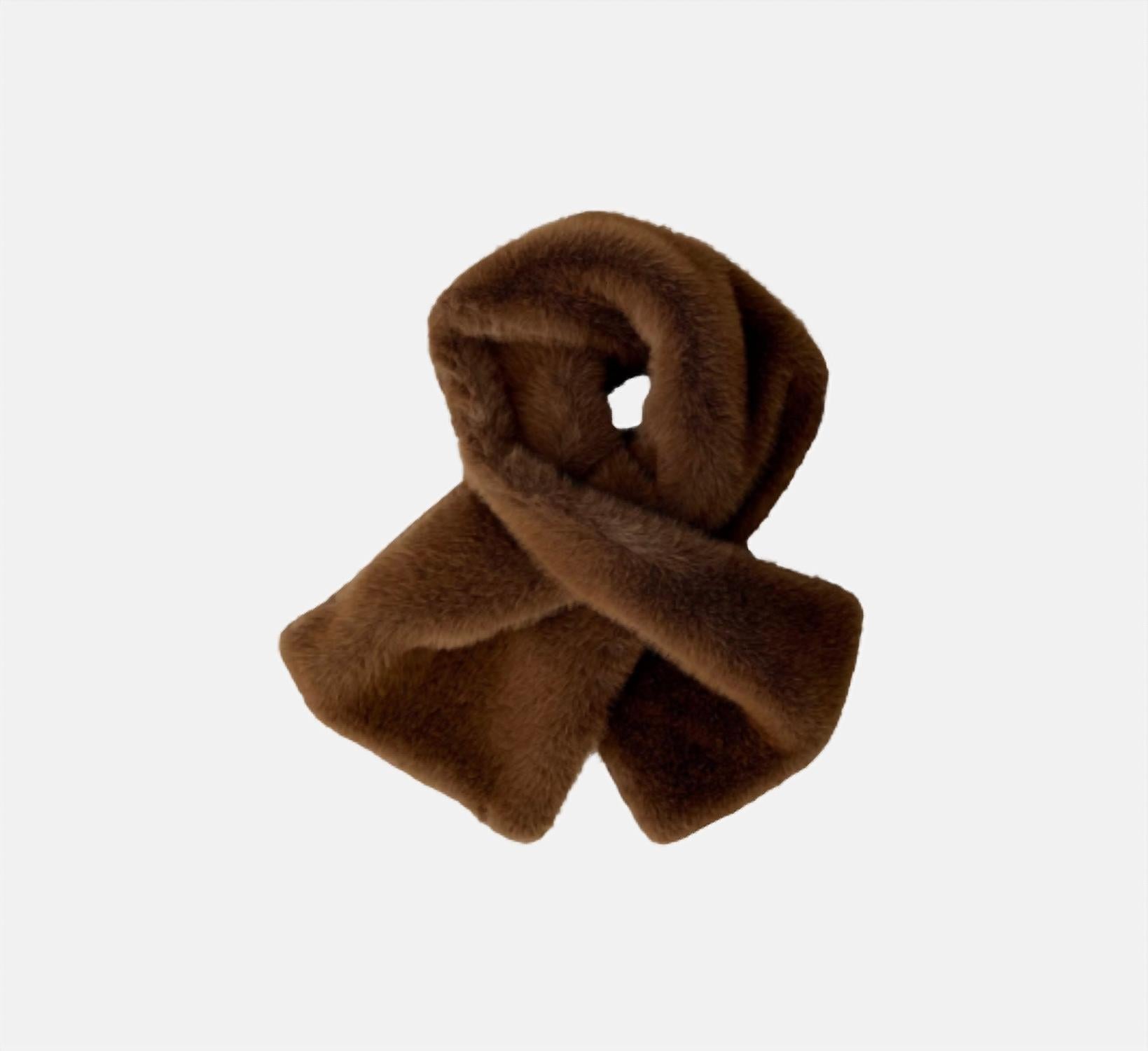 Oui Faux Fur Stole in taupe - women's scarf
