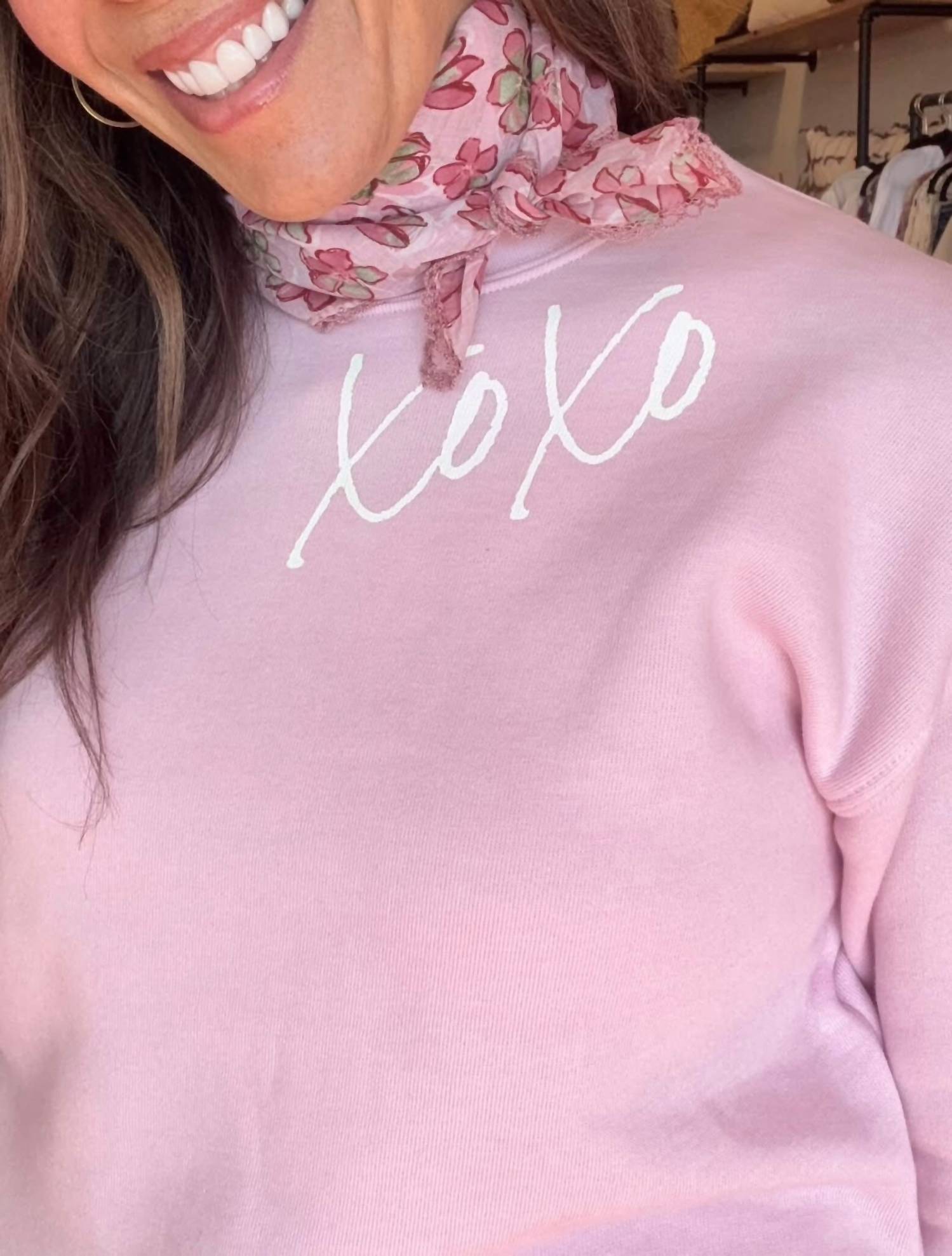 Oat Collective XOXO Graphic Sweatshirt in pink - women's top