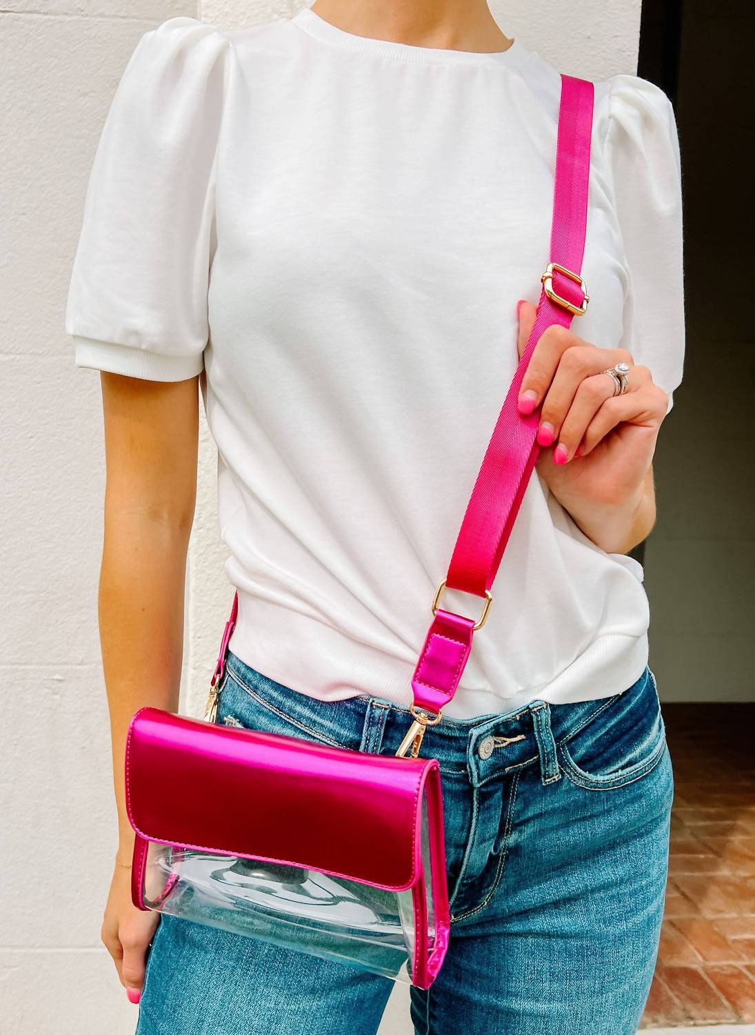 Caroline Hill - Women's Tatum Convertible Clear Sling Belt Crossbody Bag