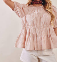 Listicle - Rosalyn Embroidered Peplum Blouse