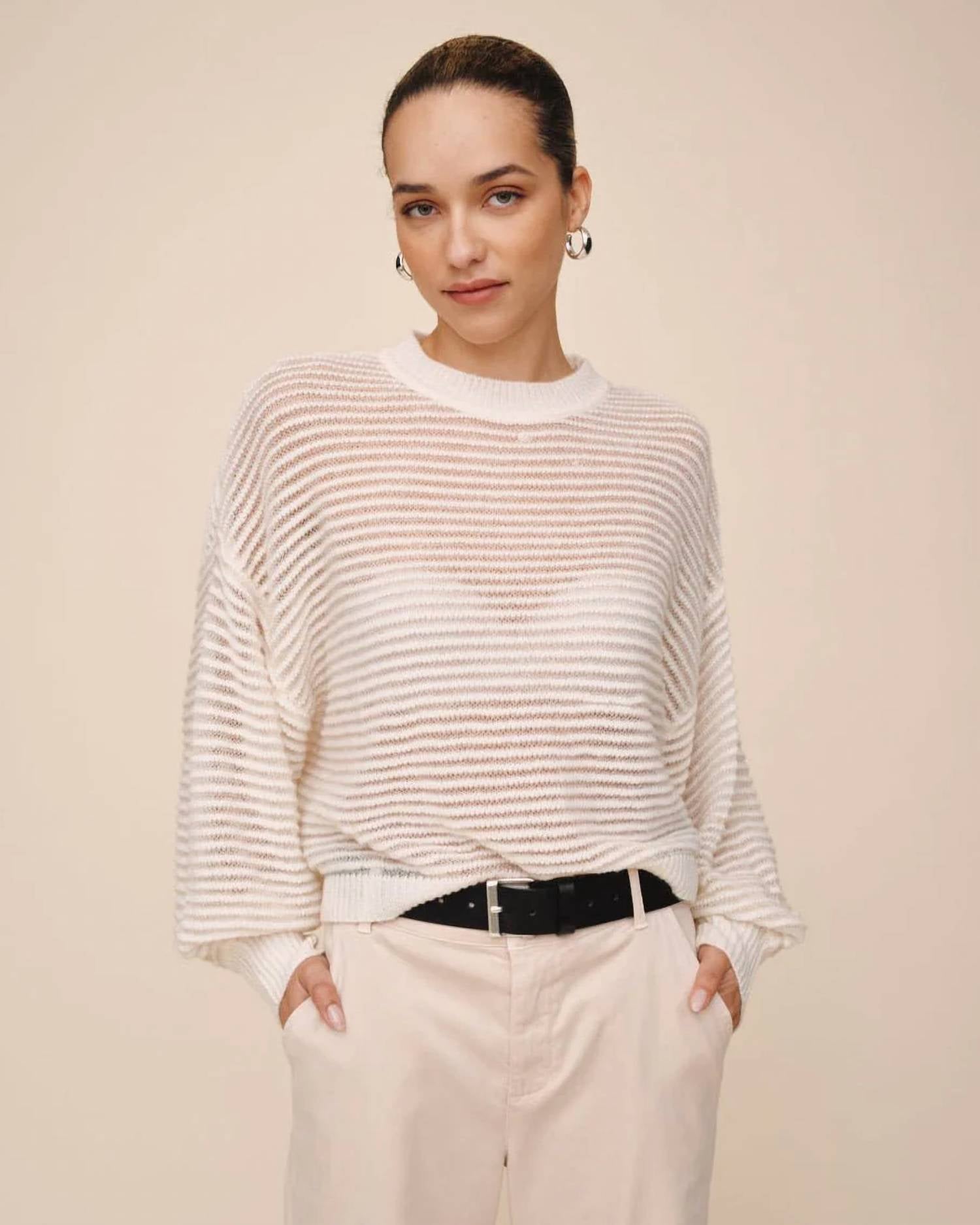 Bella Dahl - Striped Crew Neck Sweater