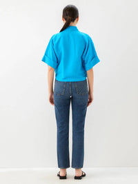 Fifteen Twenty - Women's Janice Cuffed Sleeve Tie-front Top