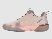 K-Swiss Women's Ultrashot 3 Tennis Shoe in morganite satellite pale neon coral - women's shoe - detail view