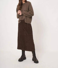 REPEAT cashmere Suede Skirt in morro - women's skirt