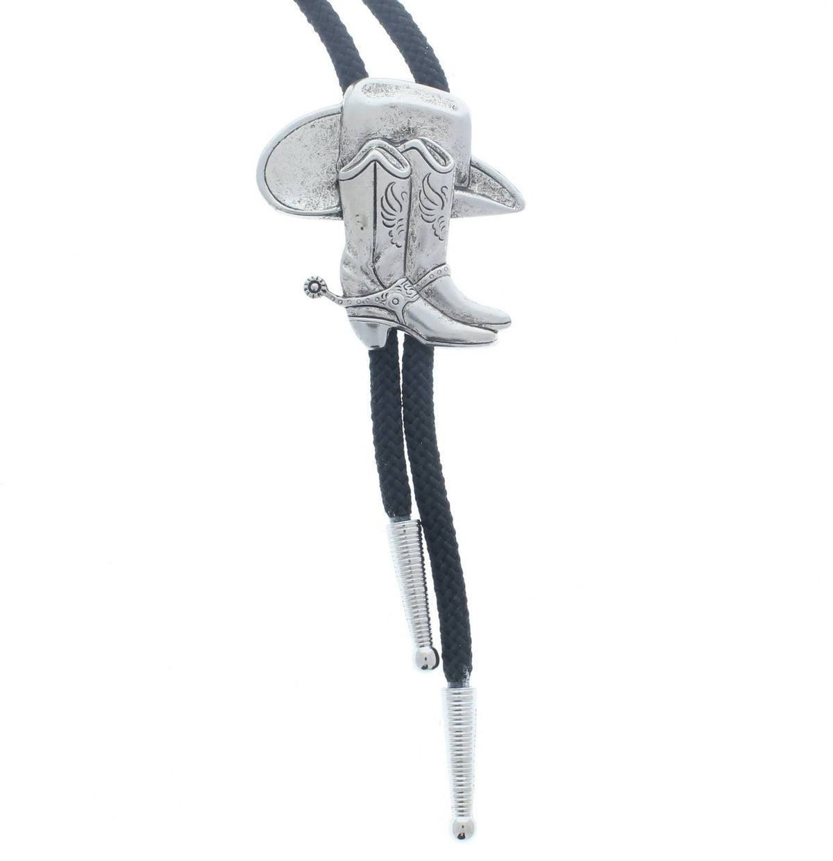 Hhh Designs - Unisec Cowboy Hat & Boot Silver Bolo Tie