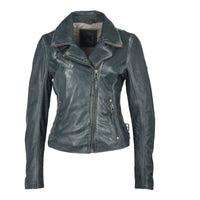 MAURITIUS Christy Star Detail Leather Jacket in vintage black - women's jacket - detail view