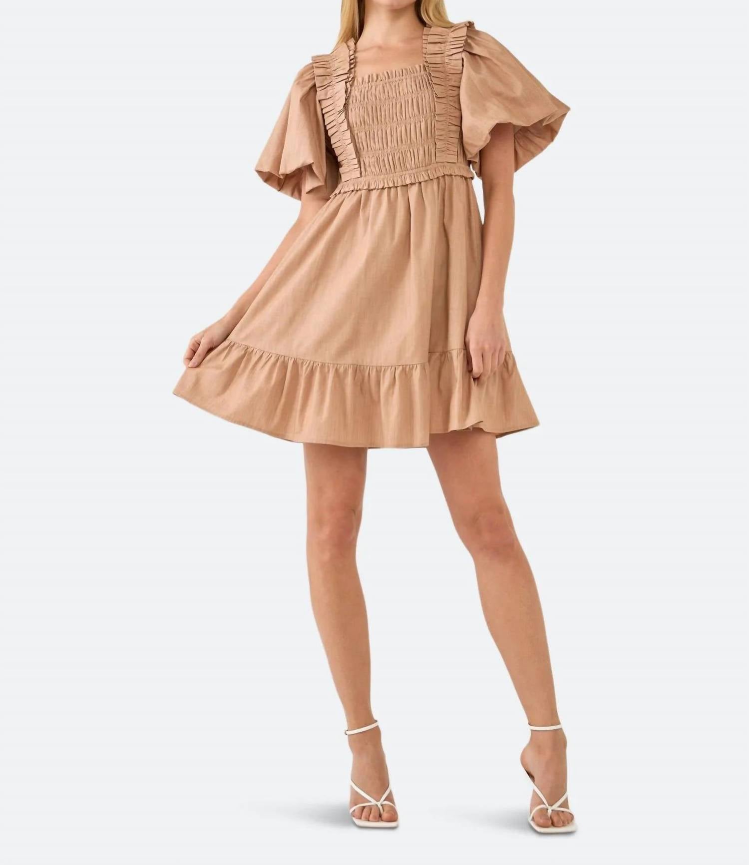 English Factory - Tyler Puff Sleeves Mini Dress