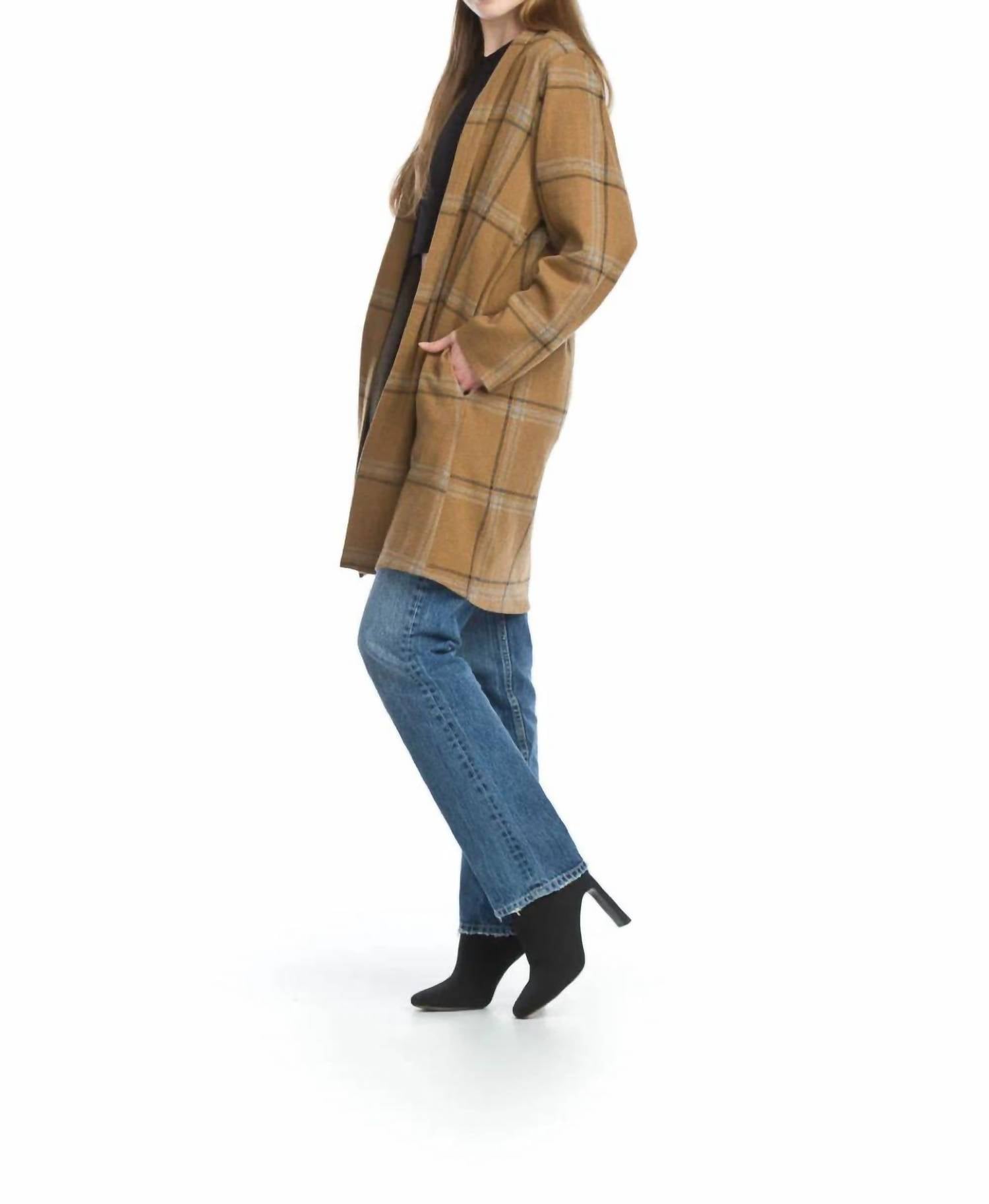Papillon - Plaid Cardigan With Pockets