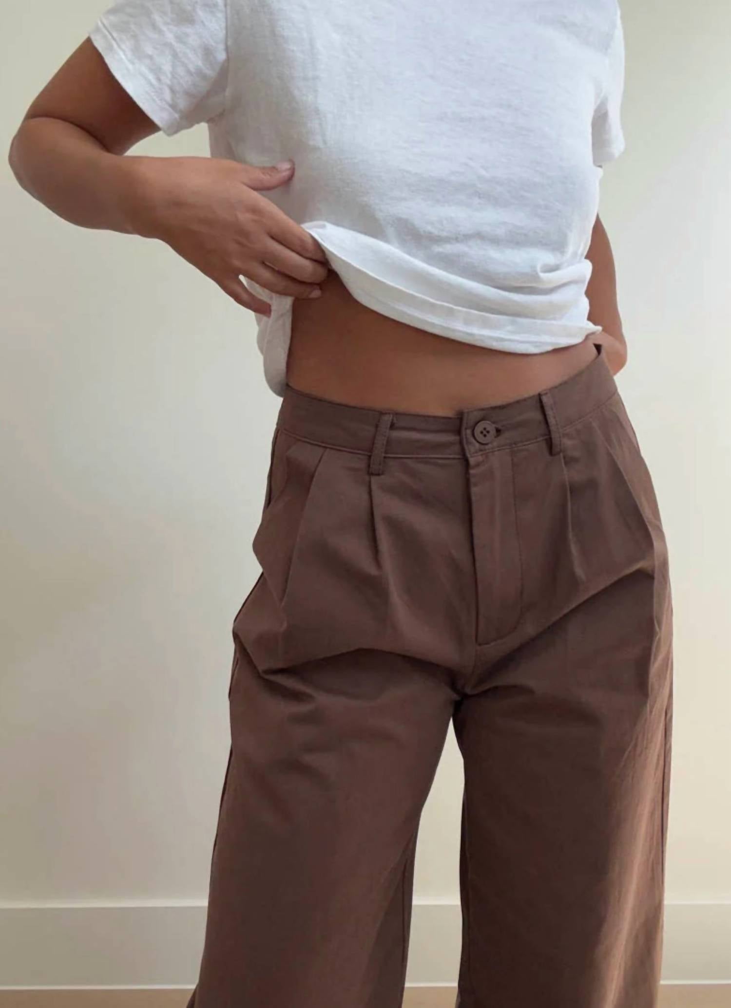 Et Clet Kalli Relaxed Fit Trousers in brown - women's pants - view 4