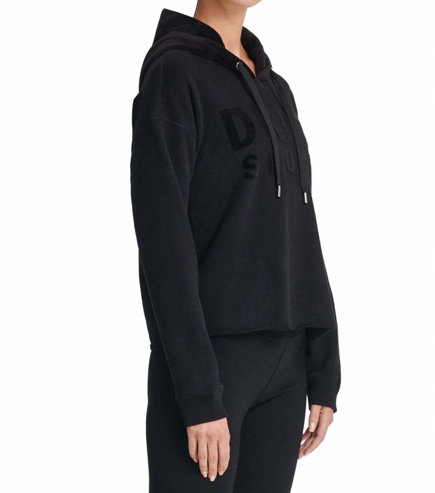 Dkny - Activewear Velour Logo Fleece Hoodie