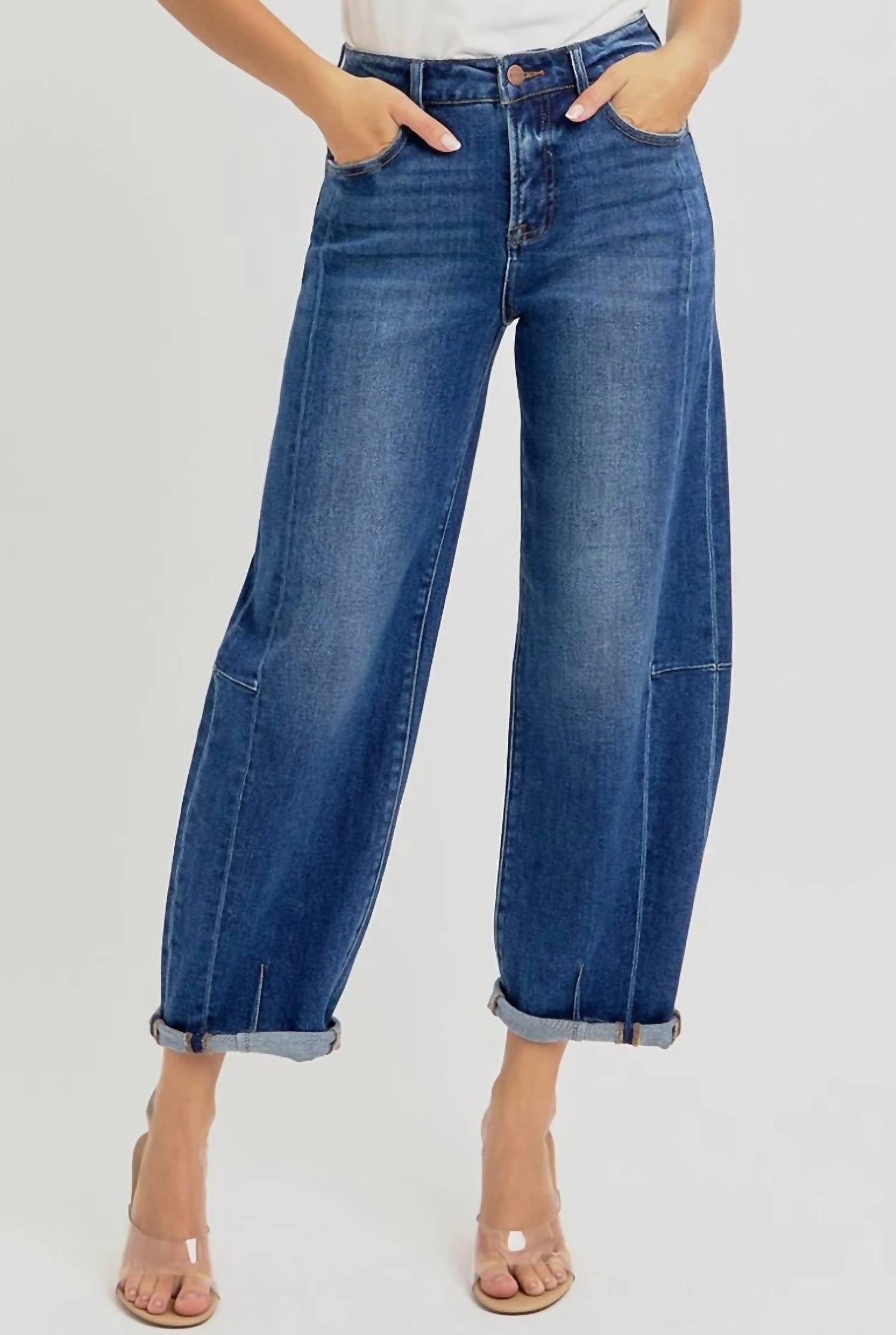 RISEN Barrel Jeans in dark denim - women's jeans - view 4