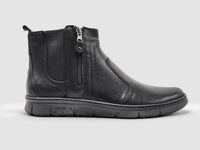 Kcr Group - Men's Everyday Thin Wool-lined Zip-up Leather Boots