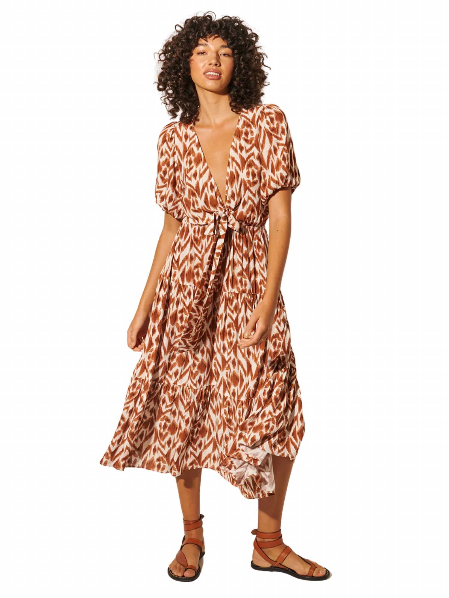 Kivari - Marisa Tie Front Midi Dress