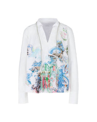 Marc Cain - V-neck Beaded Print Blouse