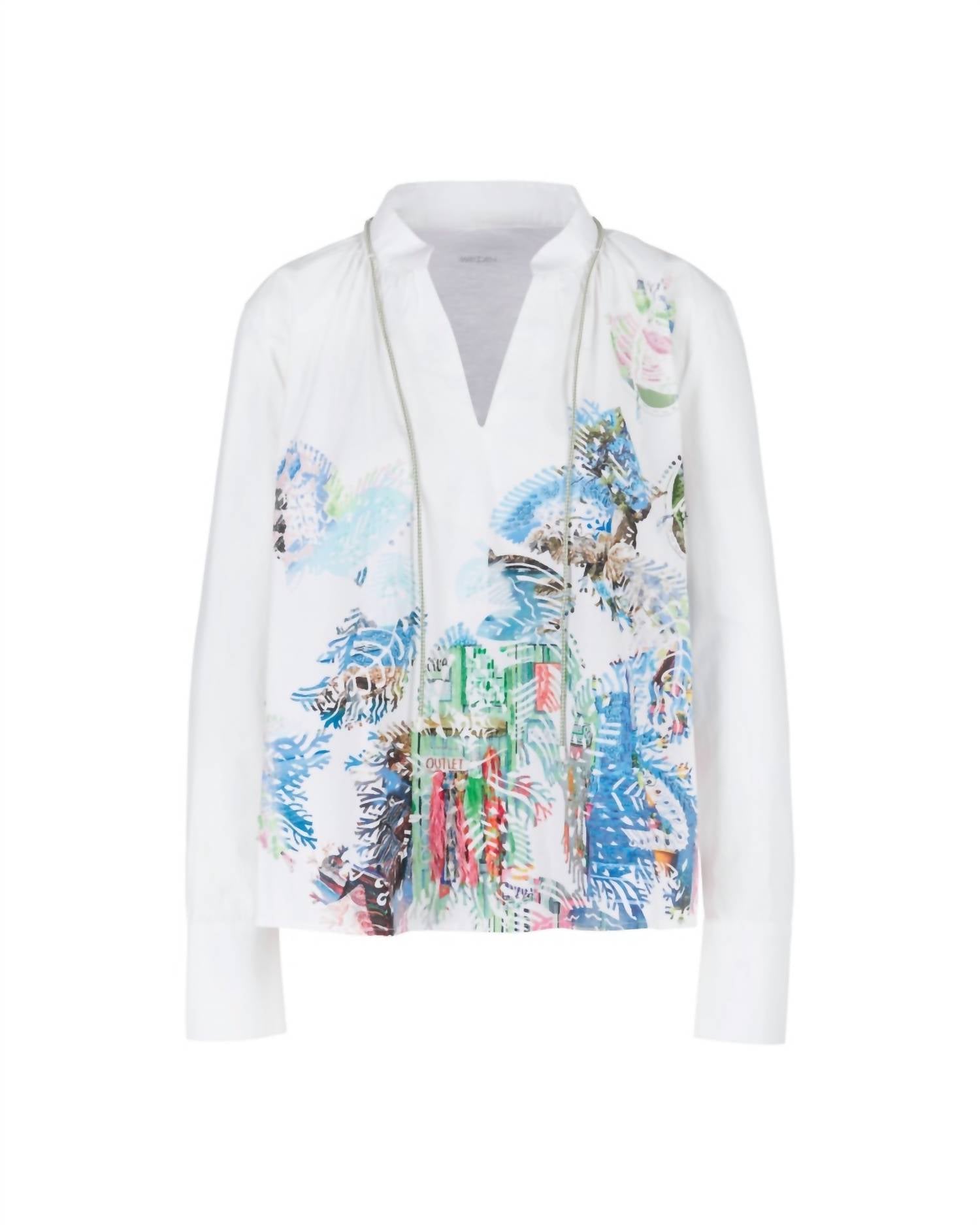 Marc Cain - V-neck Beaded Print Blouse