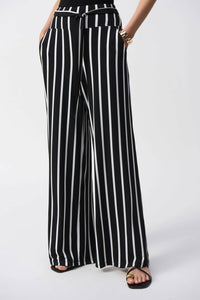 Joseph Ribkoff - Striped Silky Knit Wide-leg Pants