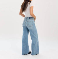 DAZE Far Out High Rise Wide Leg Jeans in fools gold - women's pants - detail view