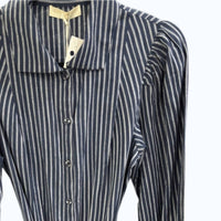 Ulla Johnson Women's Athena Dress in azul stripe - women's dress - detail view