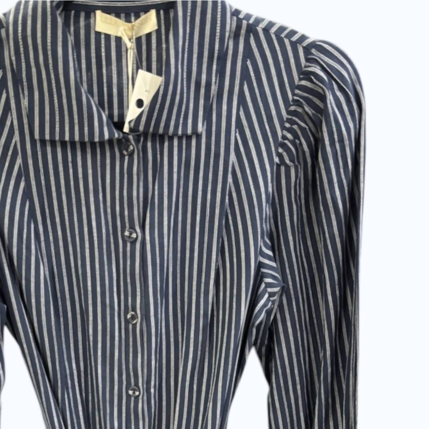 Ulla Johnson Women's Athena Dress in azul stripe - women's dress - detail view