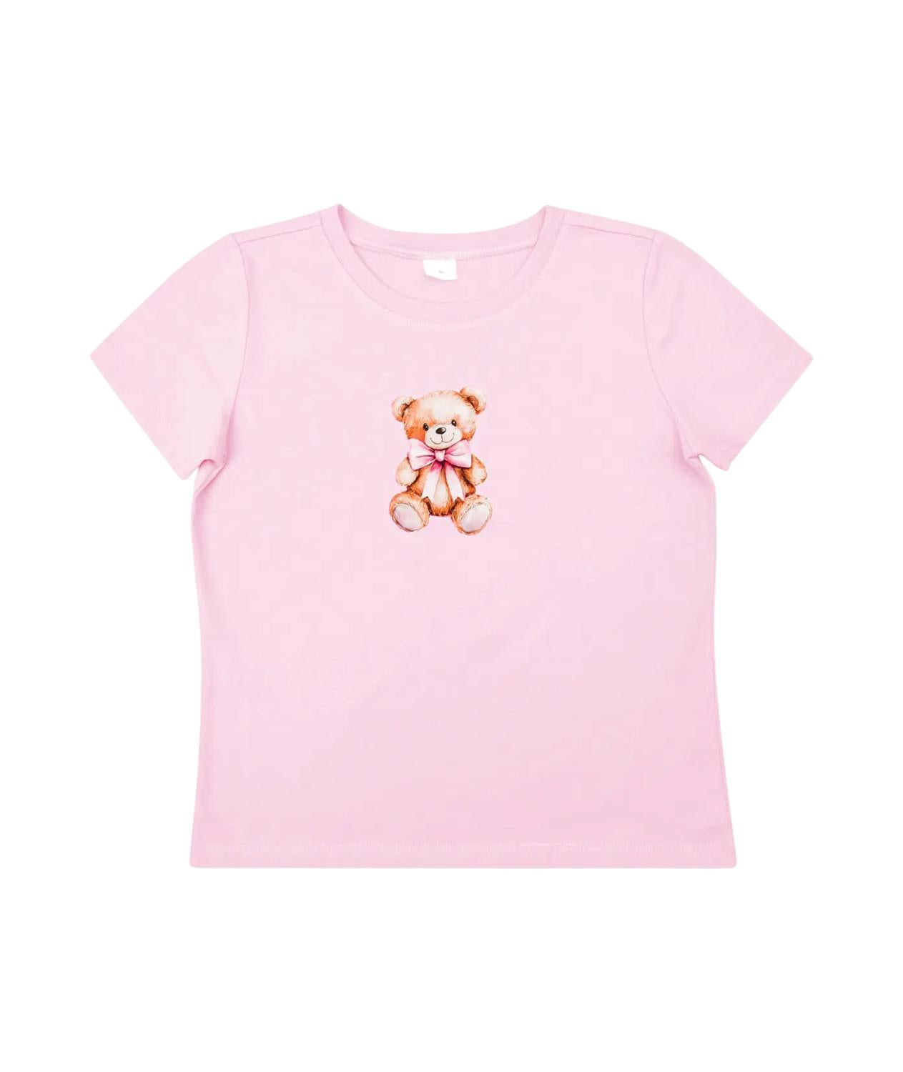 iScream Girls' Bella Beary Cute Boxy Tee in pink - kids' t-shirt