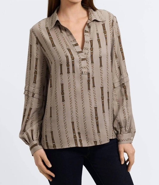 Foxcroft - Frankie Chain Stripe Popover Shirt