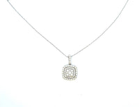 Aamiaa - 1.00 Carat Natural Diamond Cushion Double Halo Pendant