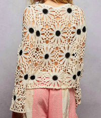 Pol - Westchester Daisy Crochet Boho Crop Top