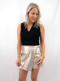 Strut & Bolt - Wrap Front Faux Leather Skort