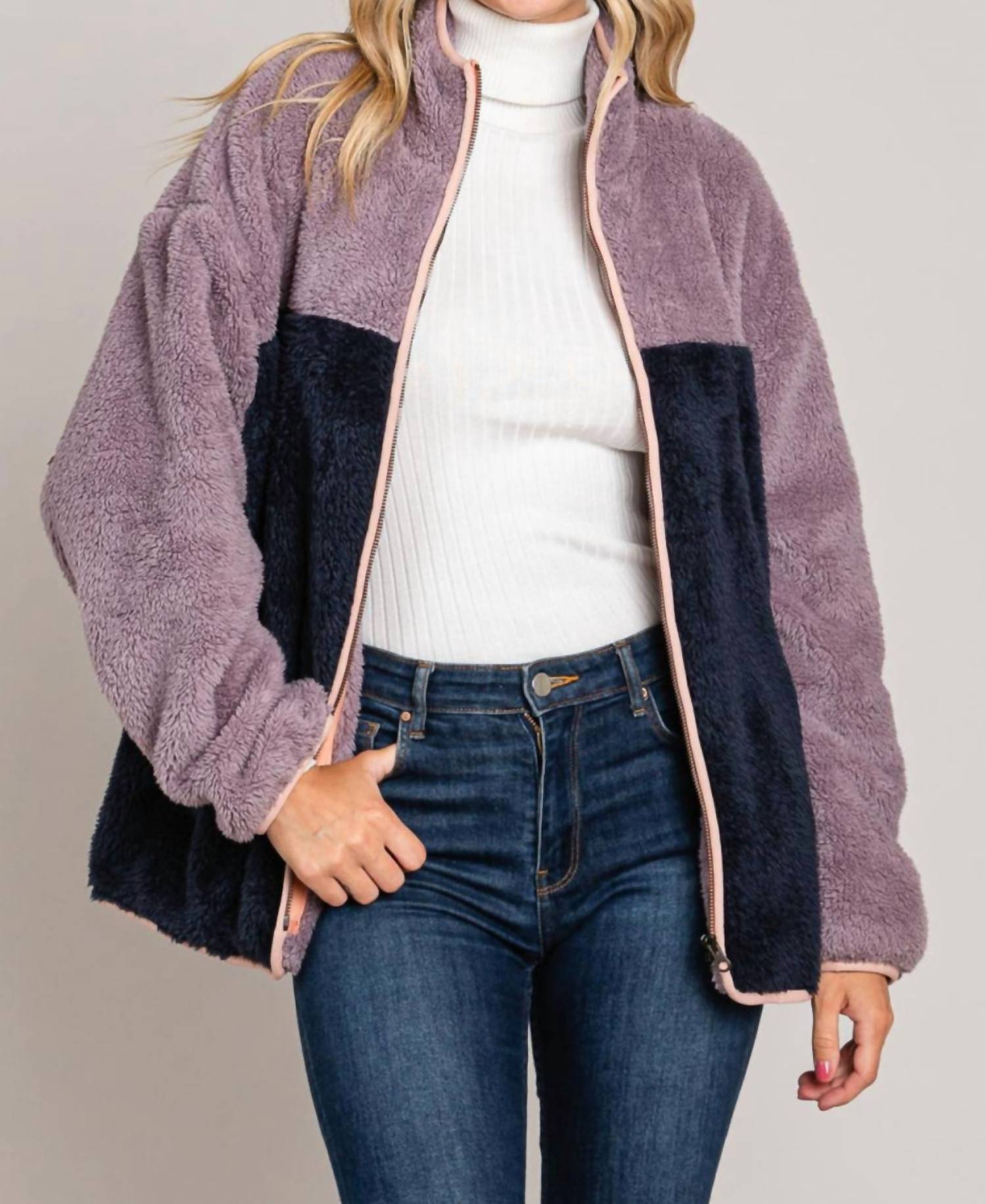 Cotton Bleu - Stretch Fleece Zip-up Jacket