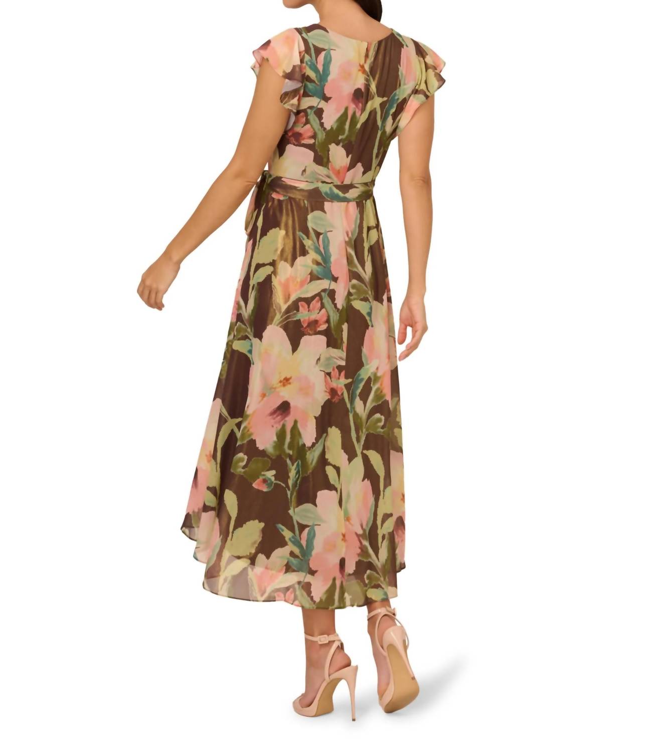 Adrianna Papell - Floral Hi Low Midi Dress