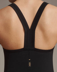 RHONE Serene Shelf Bra Tank Top in black - women's intimate - detail view