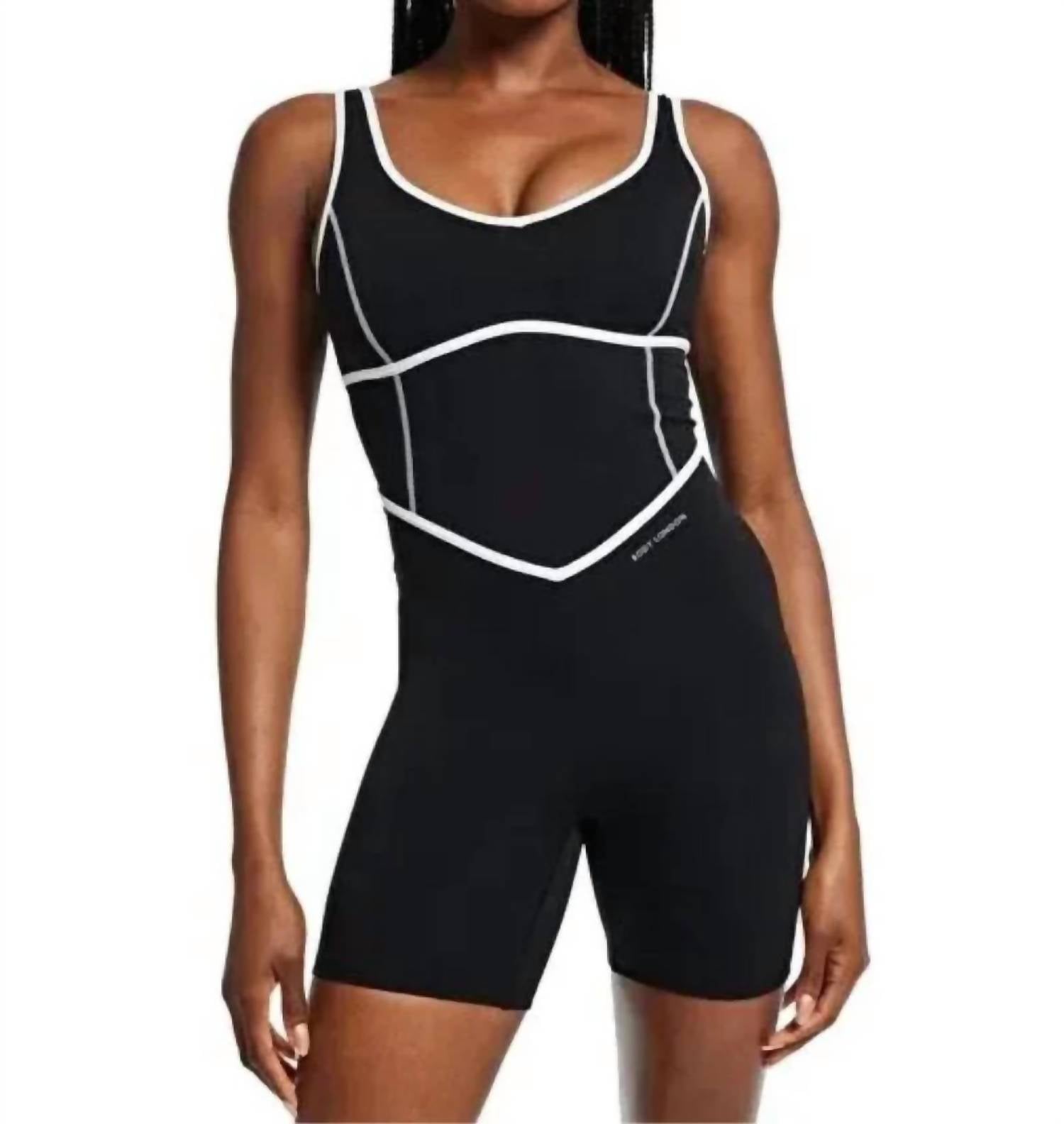 Bandier - V-neck Tempo Contrast Seam Playsuit