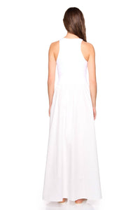 Susana Monaco Knit Poplin Racer Back Maxi Dress in sugar - women's dress - alternate view